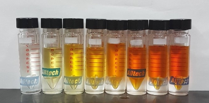test tubes hold a variety of different colored liquid