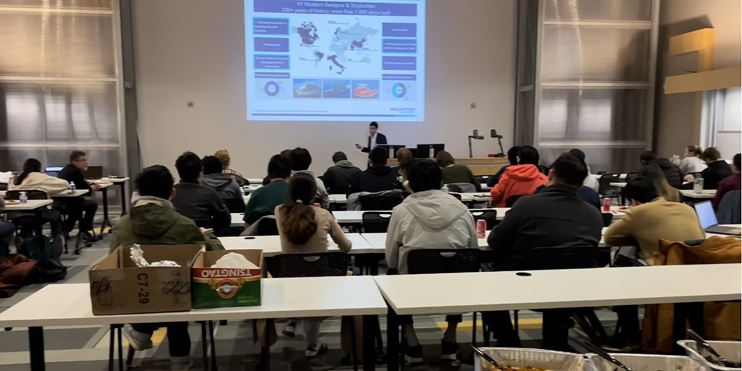 Dr. Librandi presented the AIMC Lunch series seminar during his April visit. In his role at Fincantieri Marine Group, Dr. Librandi oversees relationships with universities to incorporate the latest research in shipbuilding technologies. Photo by AMIC.