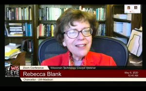 Chancellor Rebecca Blank on a webinar May 8, 2020