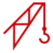 Red line drawing of construction crane