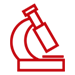 Red line drawing of microscope
