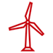 red wind turbine icon