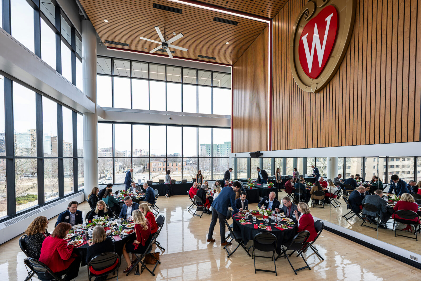 A luncheon held in the Momentum Studio of the Nicholas Recreational Facility