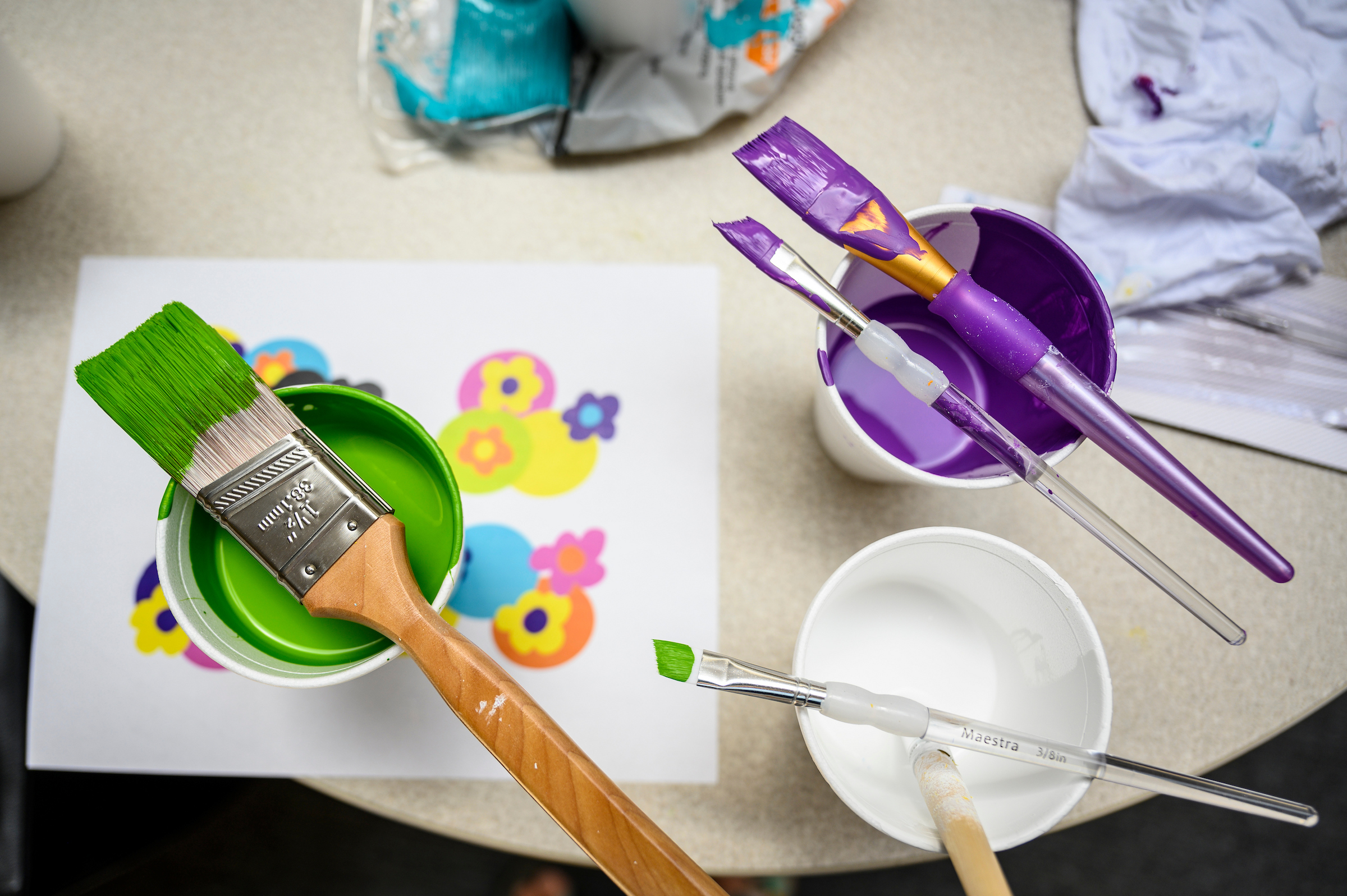 Image from a 2022 mural painting project developed in collaboration with UW South Madison Partnership, the paint company PPG’s Colorful Communities program, and other campus partners.