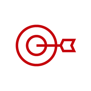 Red icon of an arrow in a bullseye.